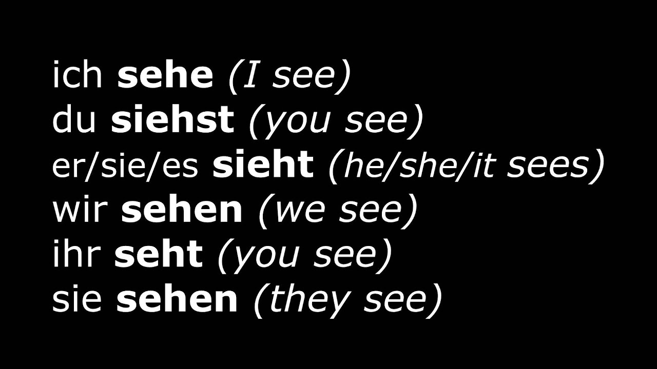 Learn German Verbs - Lesson 14 - sehen (see) - Verben im Präsens (High Quality Audio) 2013 - YouTube
