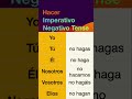 How to conjugate Spanish verb Hacer (to do, to make) in Imperativo Negativo tense.