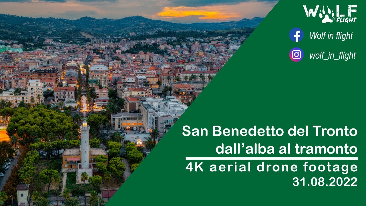 San Benedetto del Tronto dall'alba al tramonto - 4K aerial drone footage