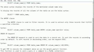 PHP MySQL Select statement .