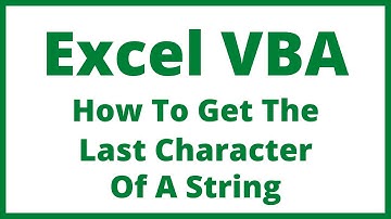Excel VBA - How To Get The Last Character Of A String