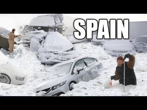 Apocalypse in Spain! Madrid destroyed by a massive blizzard! Half a meter of snow fell!