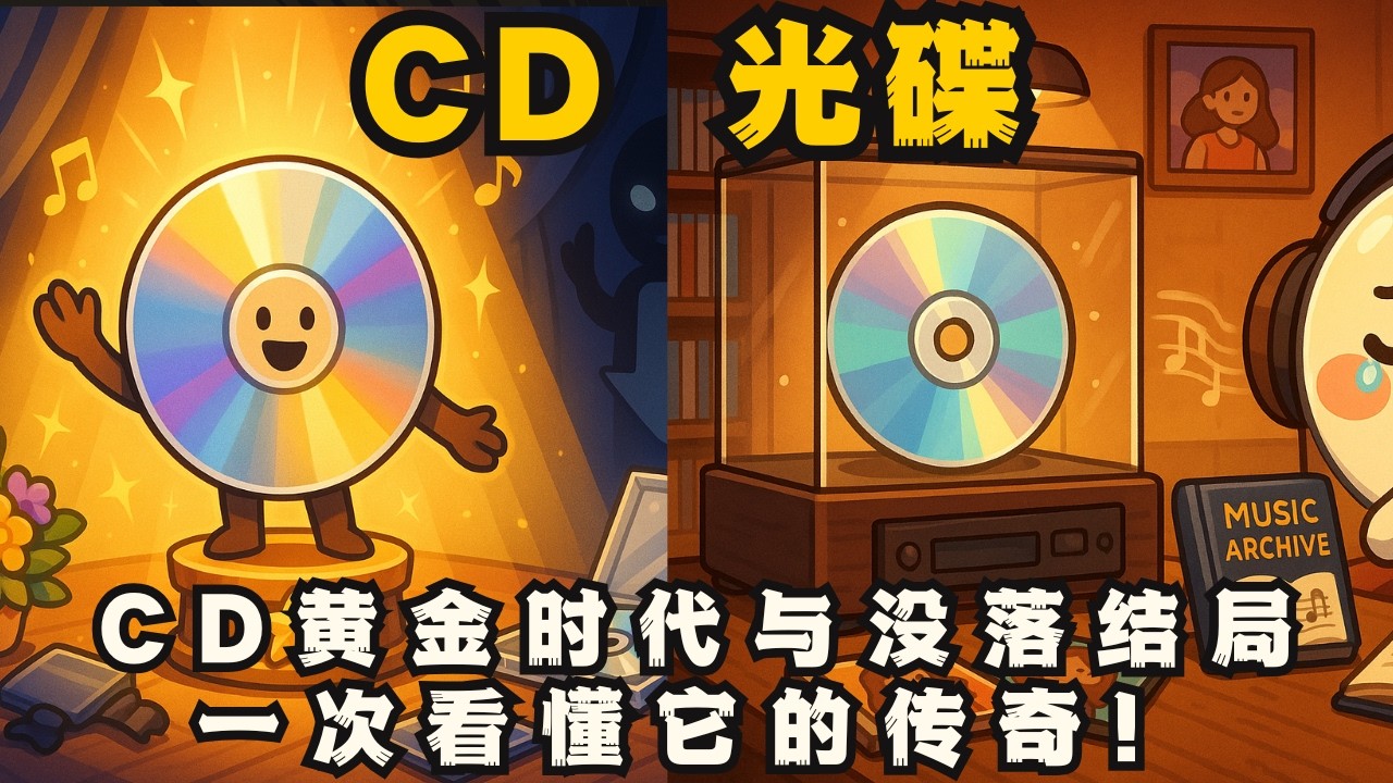 CD 的黄金时代与没落结局,一次看懂它的传奇!从黑胶到CD,再到串流音乐!声音载体的百年演变! - YouTube