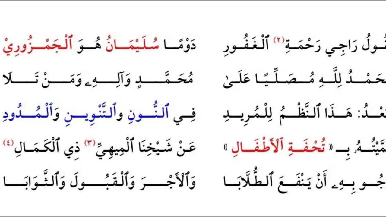 شرح تحفة الأطفال (1) {المقدمة} للدكتور مصطفى الحلوس