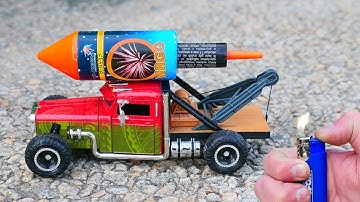 Experiment: XXL Rocket instead of the engine in a car