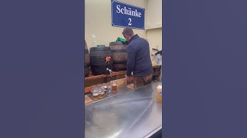 Thumbnail of Oktoberfest Munich’s famed Hoffbräu waitress Anika shows us Larry overseeing beer flow!
