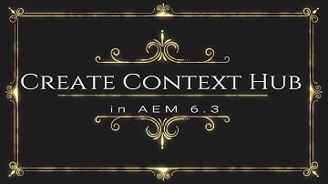 Create ContextHub in AEM 6.3 - With Audio