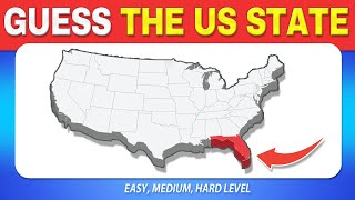 Guess the US State on the Map 🇺🇸 | Geography Quiz | Easy to Hard
