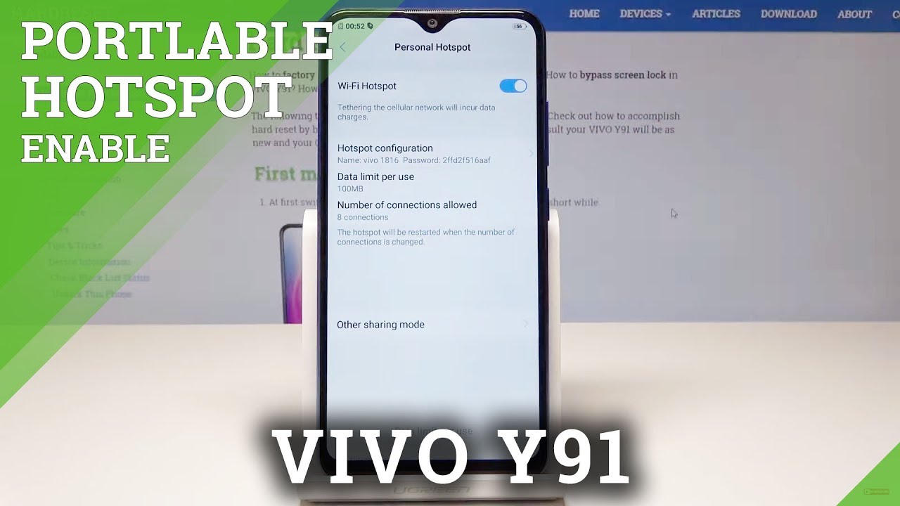How To Share Wi Fi In Vivo Y91 Enable Portable Hotspot Youtube
