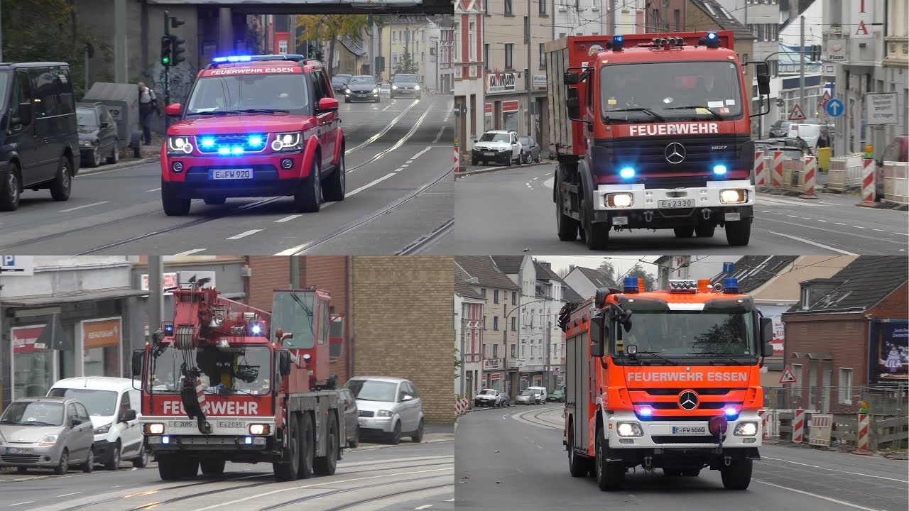 [GROSSALARM FEUERWEHR ESSEN] - Person von Straßenbahn Erfasst! - Einsatzfahrten BF Essen