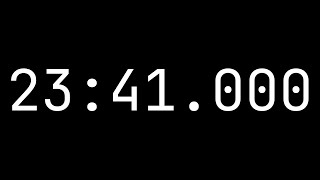 Countdown timer 23 minutes, 41 seconds [23:41.000] - White on black with milliseconds