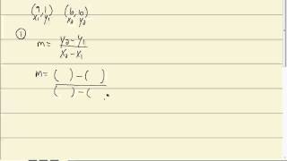 College Algebra Homework - Find Equation of Line - Slope Intercept Form - P0082124