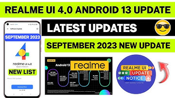 Realme UI 4.0 Android 13 Official Update List | Realme New Update September 2023 | UI 4.0 Features