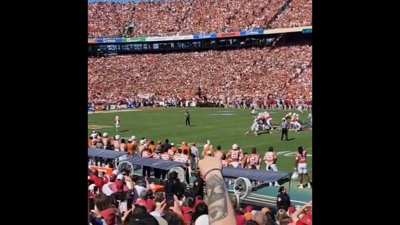Final play of the Red River Rivalry 2023 OU vs Texas FAN VIEW YouTube