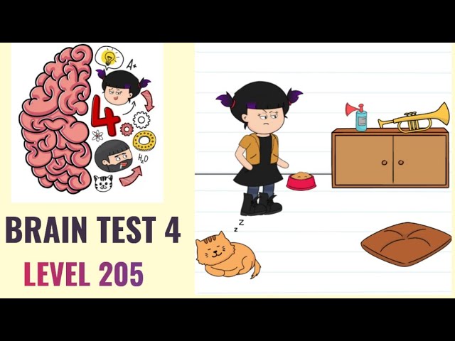 🧠 Brain Test 4 Level 205 | This lazy cat must sleep on her bed