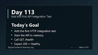Day 113 - Add the First ASP.NET Core API Integration Test