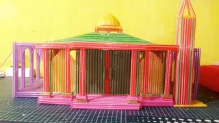 miniatur masjid dari sedotan plastik/diy/cara