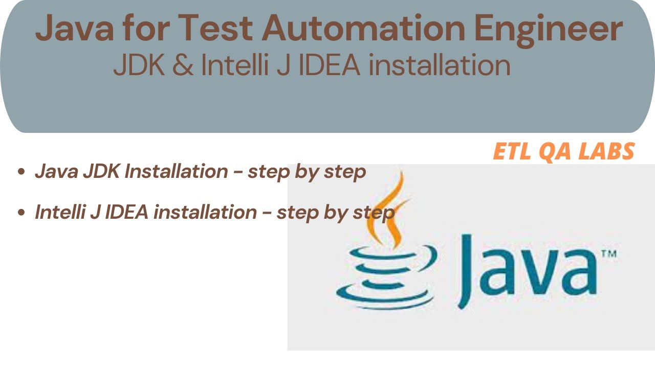 Java for Test Automation Engineer : JDK and Intelli J IDEA installation ...