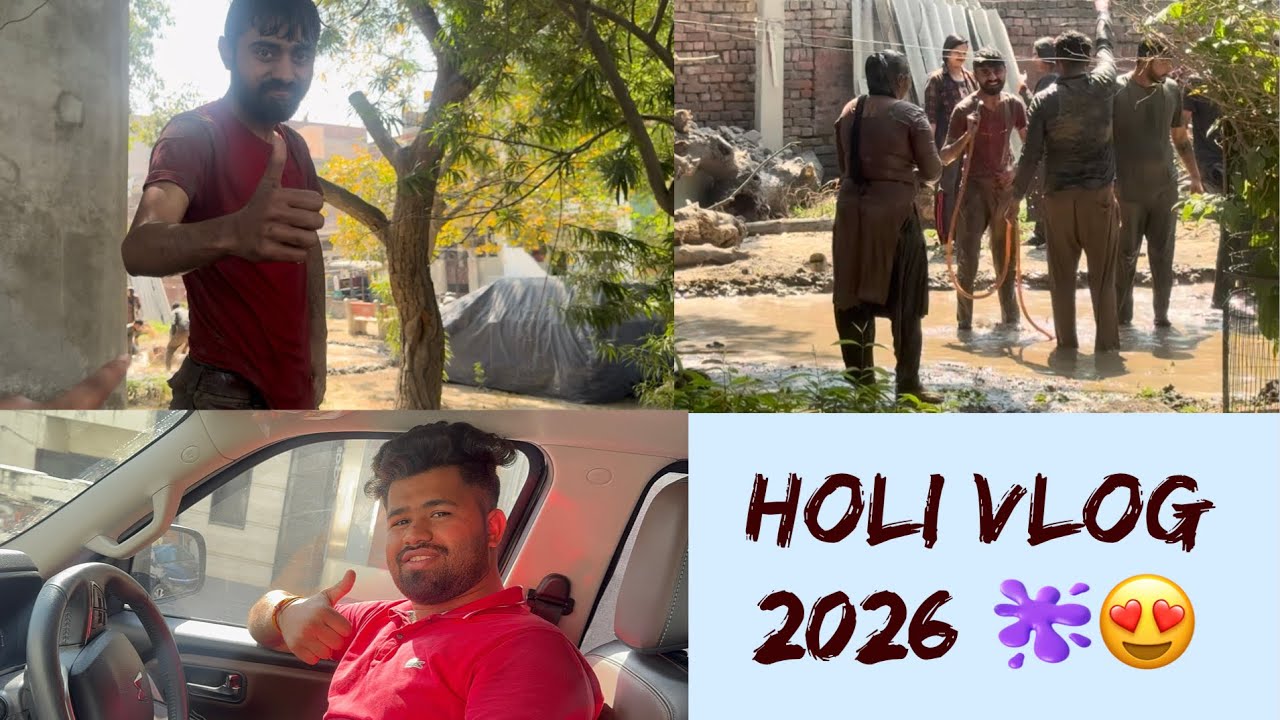 Holi vlog 2026 🫟❤️ | tusar bhai ke sath yeh kya bnn gyi aj 😂😂