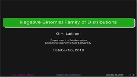 Negative Binomial and Geometric Families of Distributions