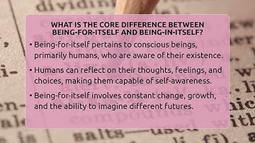 What Is The Core Difference Between Being-for-itself And Being-in-itself? - Philosophy Beyond
