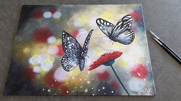 Part 2 / Blurry background / How to paint Bokeh effect with acrylic