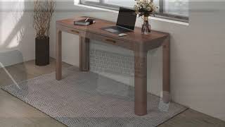 Trevin Knock Down Desk 2 Drawers, Walnut