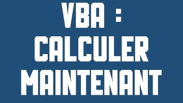 VBA Calculer la feuille maintenant