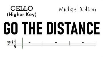 GO THE DISTANCE Cello Higher Sheet Music Backing Track Play Along Partitura