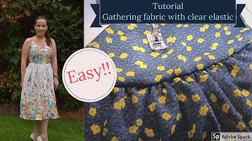 #Gathering fabric  with clear elastic. Beautiful and even gathers! #sewingtutorial #rimpelen