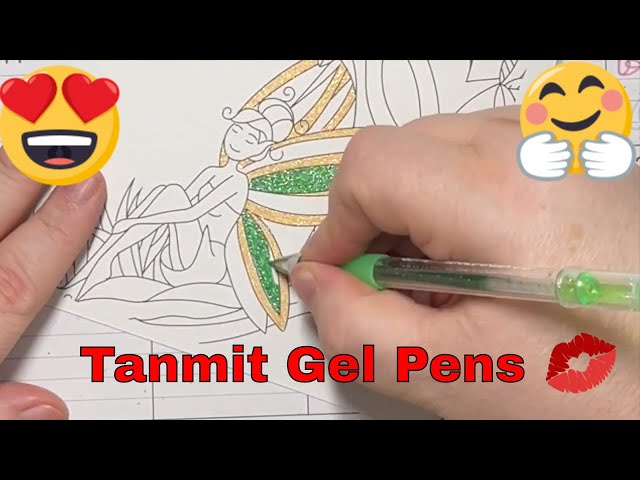 Tanmit Sparkle Gel Pens - Unboxing & Color Along 🖍 🧿 