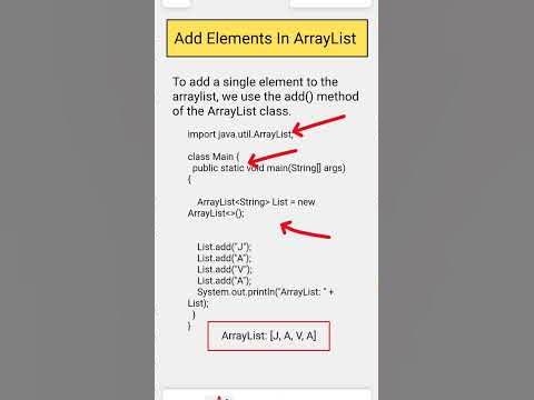 To Add Elements In ArrayList #arraylist # ...