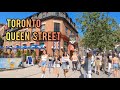 Toronto Saturday Queen Street Downtown walking Tour Canada 4K