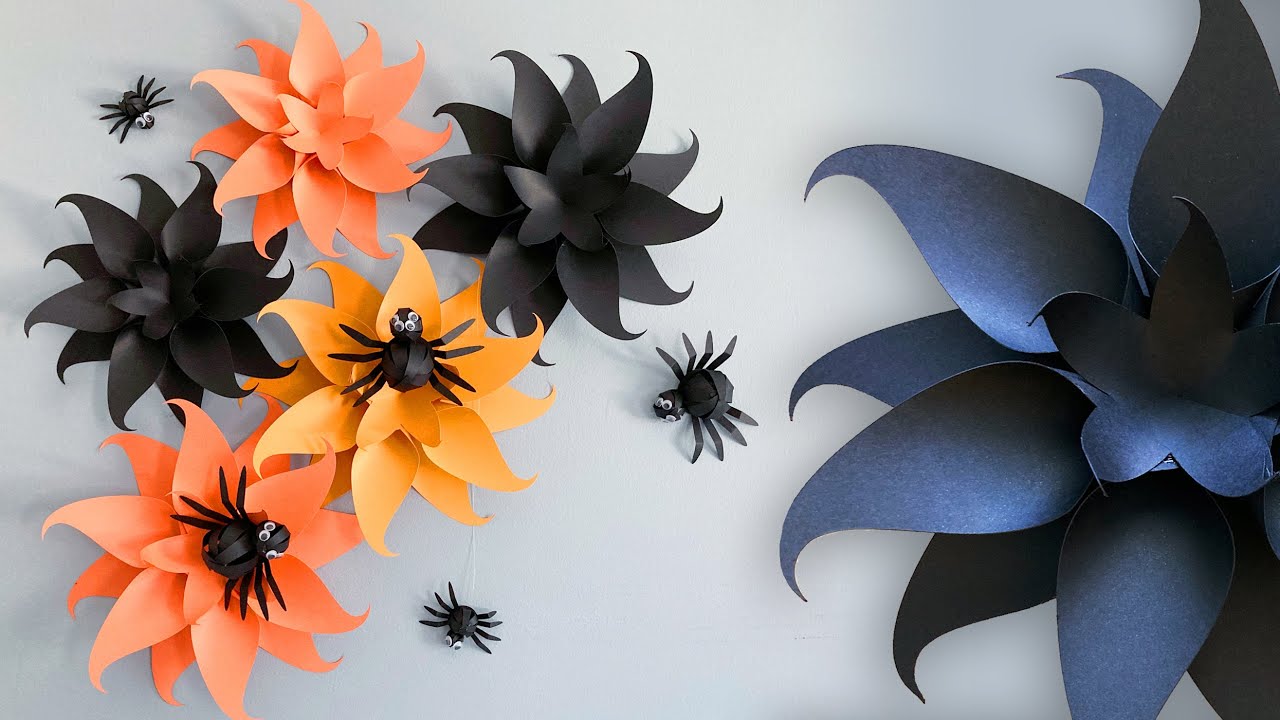 Paper Flowers Halloween Paper Flower Wall Decoration for Halloween