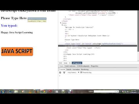 KEYDOWN EVENTS IN JAVASCRIPT DEMO
