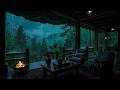 🌧️ Heavy Rain and Rolling Thunder 🔥 | Cozy Campfire Sounds for Deep Sleep (NO ADS)