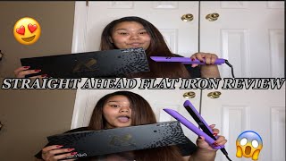 HOW I STRAIGHTEN MY CURLY HAIR // FT. STRAIGHT AHEAD FLAT IRON👩🏽‍🦱➡️👩🏽