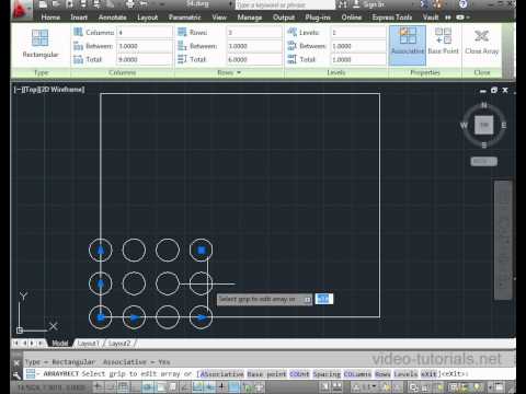 Creating rectangular arrays (linear patterns) AutoCAD Tutorials