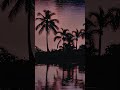 pink sky palm trees 4k hdr