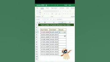 How to find number of weeks between two dates | computer knowledge #shorts #excel #youtubeshorts