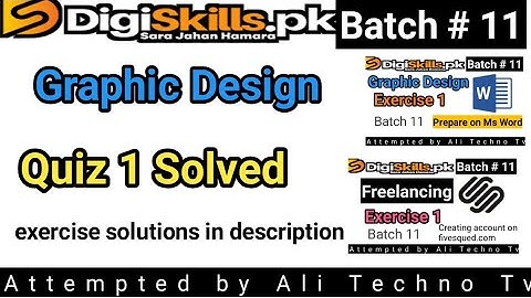 Digiskills Graphic Design Quiz 1 Batch 11 | graphic design quiz 1 solution batch 11