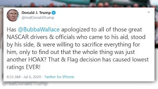 Trump lashes out at NASCAR, Bubba Wallace over flag, rope