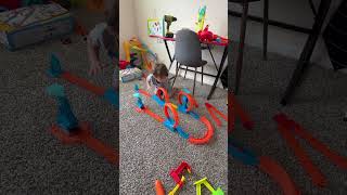Playing around with the Track Creator Hot Wheels track #hotwheelstrack #loops #hotwheelscars