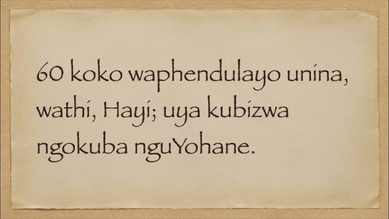 Uluka 1 2 Xhosa Bible YouTube uluka-1-2-xhosa-bible-youtube