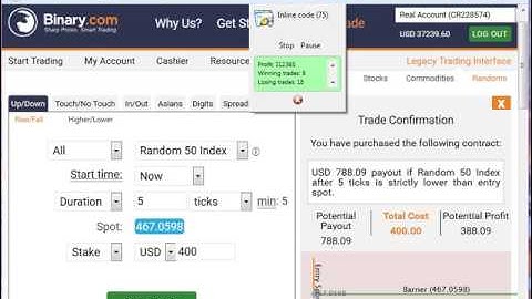 Binary.com Robot Rise/Fall profit $2095 100% guarantee of profit !!!