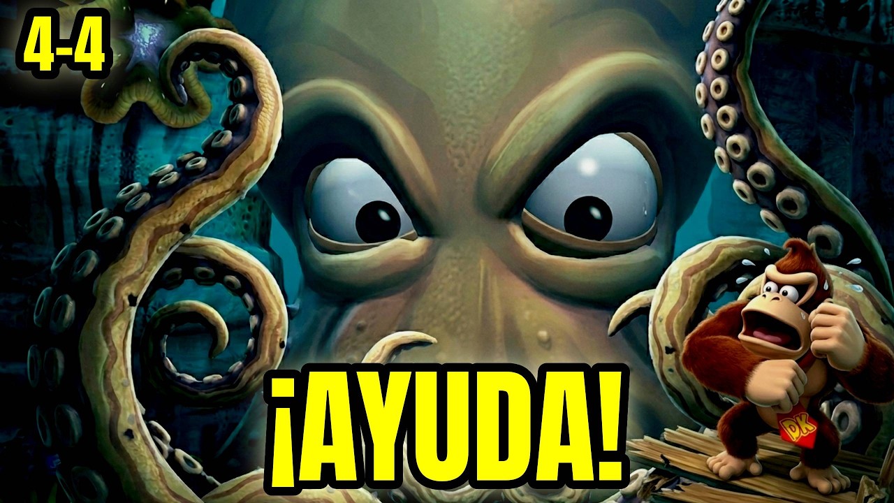 ¡ESCAPA O MUERE! 🐙 Donkey Kong Country Tropical Freeze 4-4 (Tentáculos Temibles)