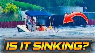 BOAT FULL OF WATER IN DANGER OF GOING DOWN! POINT PLEASANT CANAL | HAULOVER INLET BOATS | WAVY BOATS