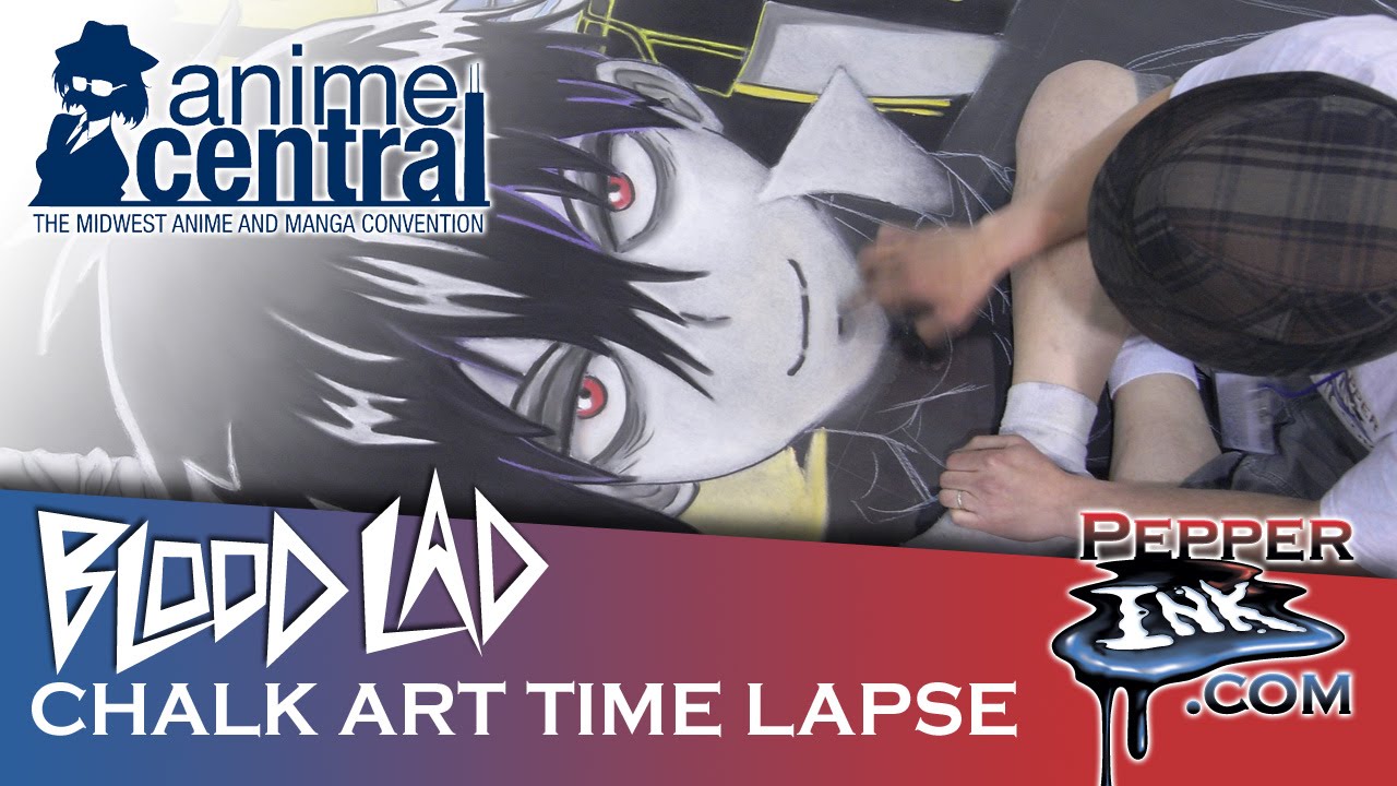 Video: Anime Central 2014 Blood Lad chalk art time lapse –