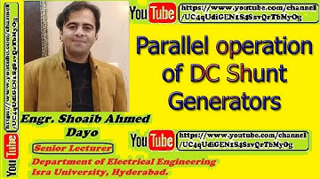 Parallel operation of DC Shunt Generators | Self Excited DC Generators | DC Generators | DC Machines