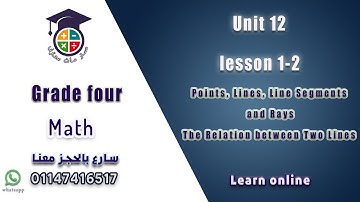 016 ماث رابعه ابتدائي ترم ثاني 2025 Unit12 lesson1-2 Points, Lines, Line Segments and The Relation